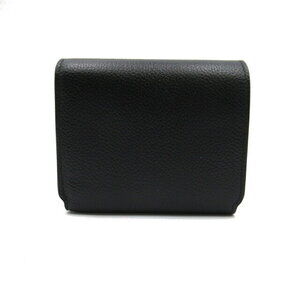 Balenciaga Black Compact Wallet Cash fold Tri Calfskin Leather